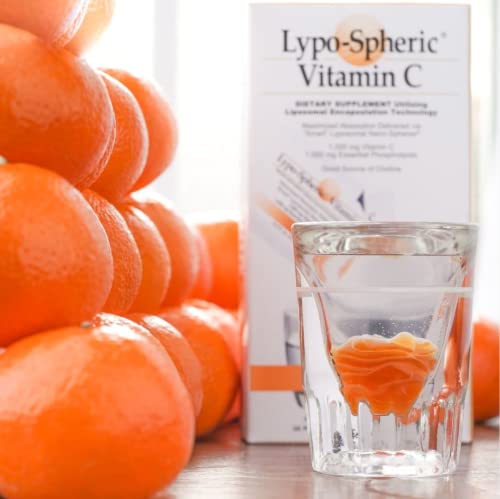 LivOn Laboratories Lypo–Spheric Vitamin C – 2 Cartons (60 Packets) – 1,000 mg Vitamin C & 1,000 mg Essential Phospholipids Per Packet – Liposome Encapsulated for Improved Absorption – 100% Non–GMO