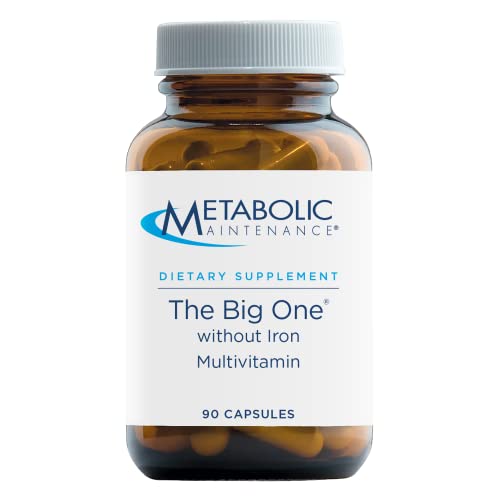 Metabolic Maintenance The Big One with Iron - Vitamin A, Vitamin B, Folate Daily Multivitamin - Contains Trace Minerals + Iron in Bioavailable Forms (90 Capsules)