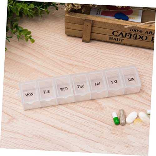 LALAFINA 2pcs Traveling Pill case Travel Medicine Container Plastic Container Daily Pill Organizer Vitamin Organizer Medicine Planner case Pill Dispenser Organizer 7 Day Pill Organizer Mini