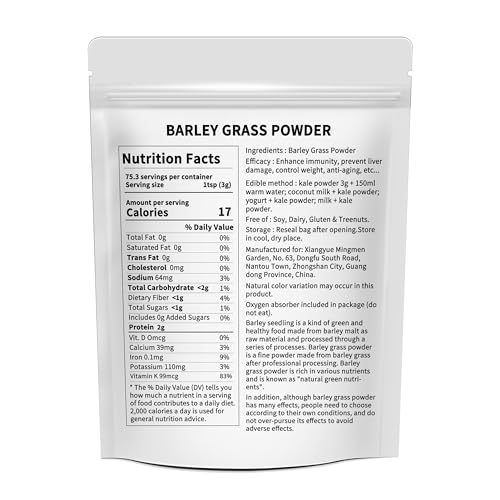 Kale Powder Natural - Green Superfood for Kale Drink，Antioxidant, Supports osteoporosis & Function Supplement, Rich in Dietary Fiber & Mineral, Vegan, 8oz