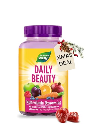 Nature's Way Alive! Hair, Skin & Nails Gummies with Collagen, Biotin, Vitamins C & E, Beauty Support*, Strawberry Flavored, 60 Gummies