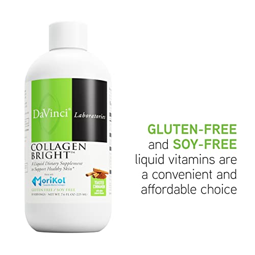 DAVINCI Laboratories - Collagen Bright - A Liquid Dietary Supplement to Support Healthy Skin - Gluten Free, Soy Free - Toasted Cinnamon - 30 Servings, 7.6 Fl Oz