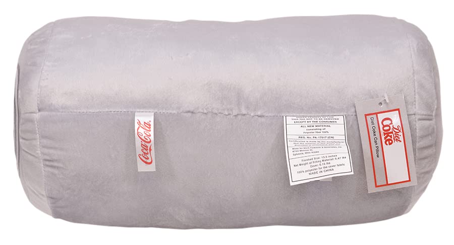 Coca Cola Diet Coke Can Classic Gray Embroidered Plush Throw Pillow, 13 in