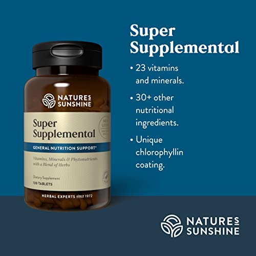 Nature's Sunshine Super Supplemental, 120 Tablets | Multivitamin for Men and Women Provides Vitamins, Minerals, Amino Acids, Herbs, Fruit Powders, Veggie Powders, and Carotenoids