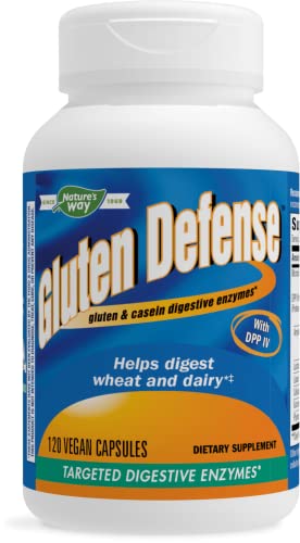 Nature's Way Gluten Defense Digestive Enzymes, Dairy and Wheat Digestive Support* Supplement, 120 Vegan Capsules