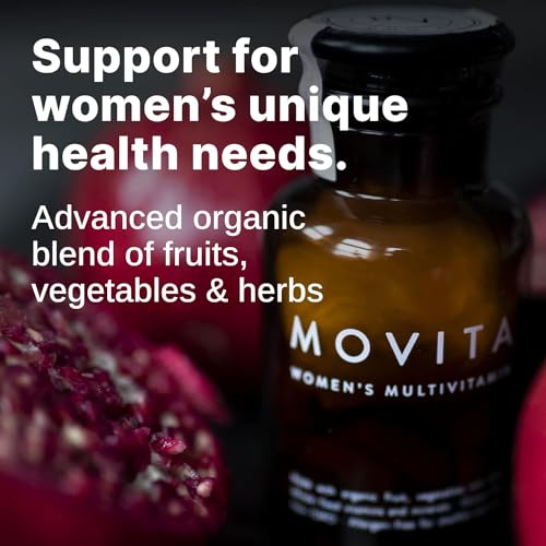 Movita Women's Daily Multivitamin - Fermented Whole Foods, Vitamins, and Minerals - Organic, Vegan-Friendly, Gluten-Free, & Non-GMO - 30 Day Supply (Glass Bottle)