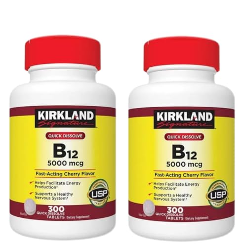 UNIDOS Kir-kland Signature Instant B12 5000 mcg. 300 Tablets Dietary Supplement (2 Pack)