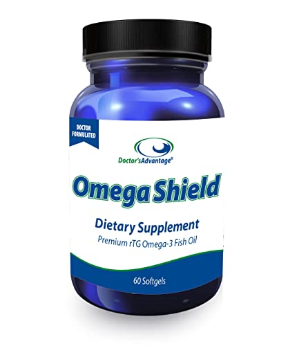 Doctor's Advantage Omega Shield Dietary Supplement - Premium Triglyceride Formula with Omega 3 Fish Oil - Powerful Antioxidants for Optimal Heart, Eye, & Immune Health - Eye Vitamin Support – 60 Count