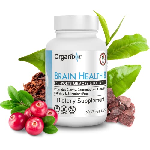 Organixx Powerful Brain Health Supplement to Support Brain Function, Clarity, Focus, Re-Energize Brain Cells, Helps Promote a Balanced Mood, Gluten Free, Non GMO, 60 Vegetarian Capsules