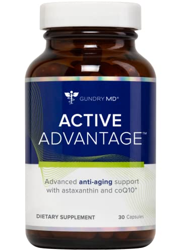 Gundry MD® Active Advantage Astaxanthin and CoQ10 Supplement to Support Energy, Strength and Metabolism, 30 Count