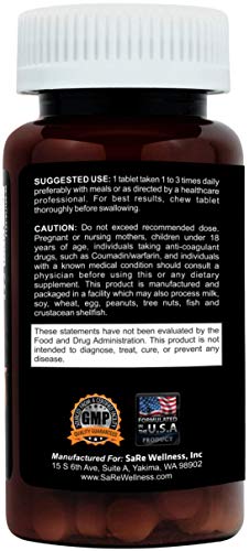 Clinical Daily Chewable Vitamin D3 K2. Vegan Vitamin D Immune Support Supplement for Women, Men and Kids. Vitamin K Supplements for Bone & Joint Support. 90 Vegetable Chewable Pills - 3 Month Supply