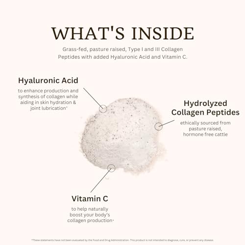 VitaTradingCo. Grass-Fed Collagen Peptides plus Hyaluronic Acid and Vitamin C | Pasture Raised | Paleo & Keto Friendly | Gluten and Dairy Free | Non-GMO | Type I and III | Unflavored | 30 Servings