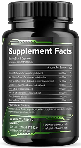 Testosterone Booster for Men - Male Enhancing Supplement - Test Booster for Endurance, Drive, Stamina, Strength, Size, Libido & Lean Muscle Growth - Supports Healthy Blood Circulation - 120 Pills