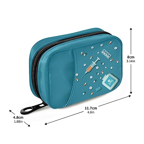 Naanle Pill Box 7 Day Capsule Pill Case Bag Travel Pill Organizer Bag with Zipper Portable Weekly Case Compact Size for Vitamins Pills