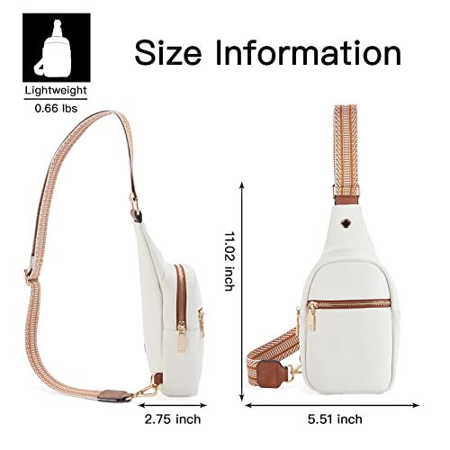 Telena Sling Bag for Women Vegan Leather Small Fanny Pack Crossbody Chest Bag Beige Brown