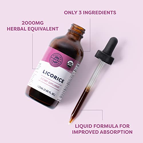 Vimergy USDA Organic Licorice Root Extract, 57 Servings – Alcohol Free Licorice Root Drops – Supports Digestive System & Respiratory Health - Gluten-Free, Non-GMO, Vegan & Paleo Friendly (115 ml)