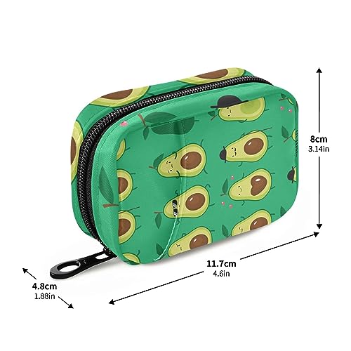 Cute Avocados Travel Pill Organizer Case 7 Day Pill Box Holder Large Daily Medicine Organizer for Vitamin Fish Oil Travel Family Business