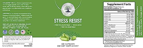 PALATINE Supplements Stress Resist Supplement - Natural Stress Relief - Calm Your Mind and Find Inner Balance - Non-GMO, Gluten Free Anti-Stress Dietary Supplement - 60 Capsules