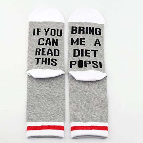 TSOTMO 2 Pairs Drinks Gift Drinks Crew Socks Funny Drinks Lover Gift If You Can Read This Bring Me A Drinks Novelty Socks For Men Women (Diet Drinks)