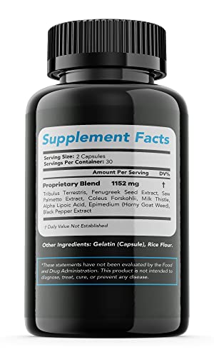 feelgo Performer 8 Pills - Performer8 Max Capsules for Men, Performens Eight Male 60 Pill per Bottle, Performance 8 Capsules, mg, (60 Capsules for 1 Month Supply).