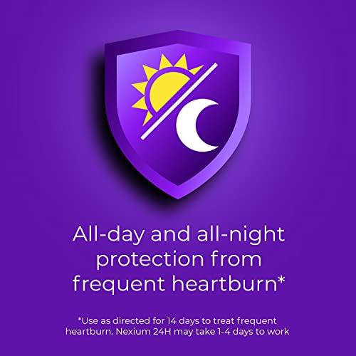 Nexium 24HR ClearMinis Acid Reducer Heartburn Relief Delayed Release Capsules For All-Day And All-Night Protection From Frequent Heartburn, Heartburn Medicine With Esomeprazole Magnesium - 42 Count