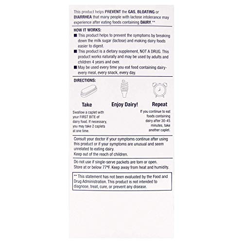 Guardian Dairy Relief Fast Acting Lactase, 180 Caplets, 9000 FCC Maximum Strength, Lactose Intolerance Pills, Lactase Enzyme (180 CT)