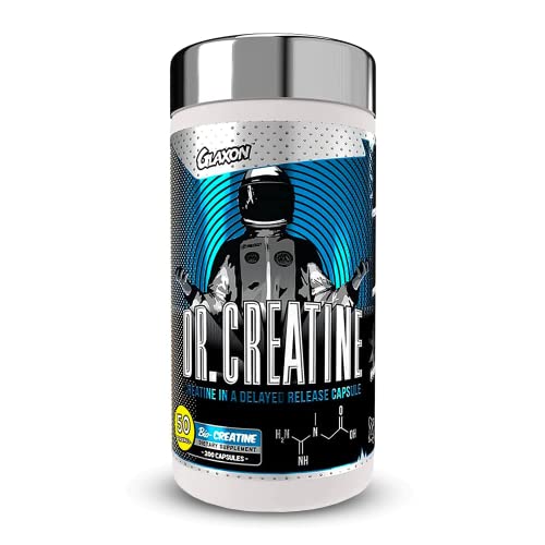 Glaxon Dr. Creatine, Creatine Monohydrate in Delayed Release Capsules, Creatine Pills for Enhanced Performance, Better Absorption, Reduced Stomach Discomfort, 200 Capsules, 50 Servings