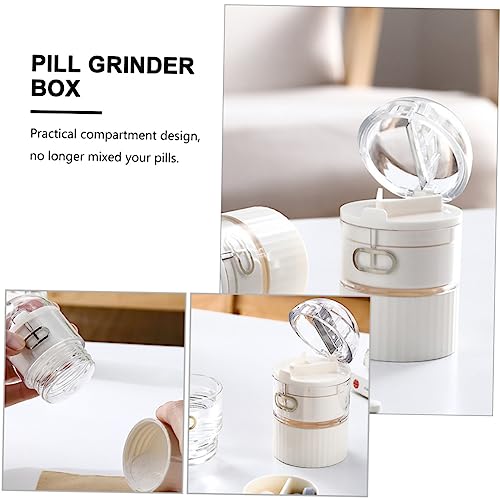 LALAFINA 2Pcs Cut Medicine Box Tablet Pulverizer Portable Grinder Medicine Splitter Slicer Pill Crusher and Cutter Vitamin Pill Crusher Pulverizer Grinder Triple Computer Box Travel