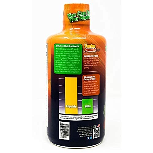 Turbo Power Plus Super Immunity 32 Oz. Liquid Energy Formula: 72 Natural Plant-Based Minerals, 17 Powerful Antioxidants, 47 Vitamins, Enzymes, Vitamin D3, Vitamin A, and Vitamin C