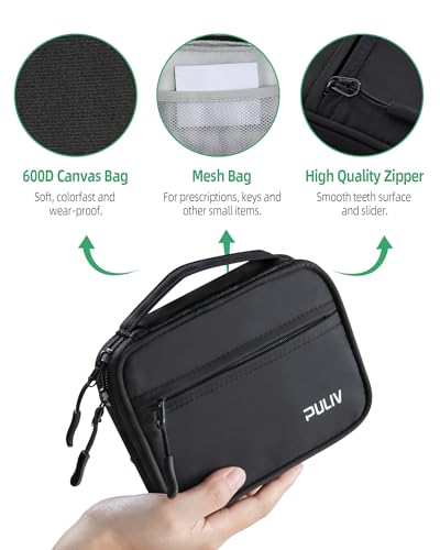 Weekly Pill Organizer 3 Times a Day with a Business Stylish Bag, PULIV Portable Light Proof Pill Box 7 Day for Privacy Protection, Removable Daily Pill Case to Store Vitamin, Medication, Fish Oil