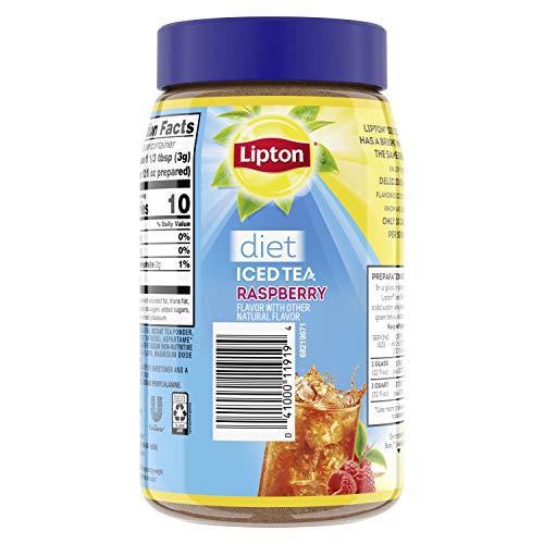 Lipton Diet Iced Tea Mix, Raspberry, 10 qt