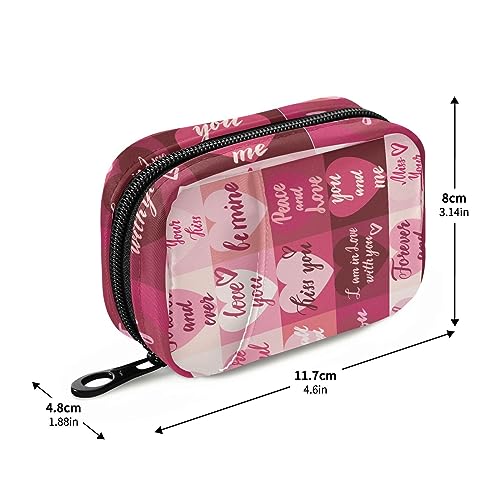 Valentines Day Hearts Travel Pill Organizer Case Weekly Portable Pill Bag Container 7 Days Pill Box Organizer for Fish Oils Vitamin Holder Supplement Travel Gifts