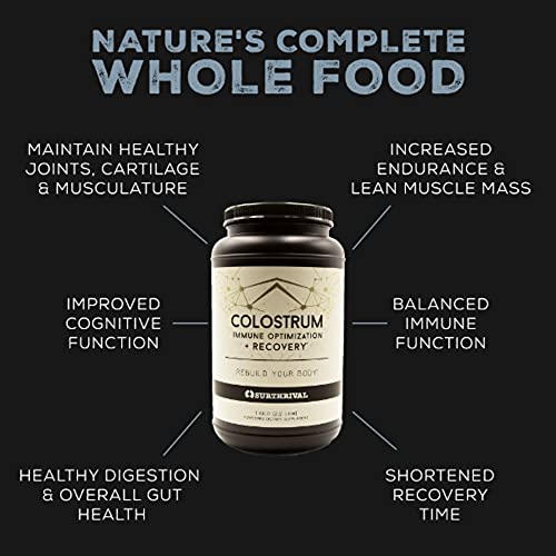 Surthrival: Colostrum Powder (6.5oz), Immune Optimization & Recovery, Powdered Dietary Supplement, Gut Health, Immune Support, Keto Friendly