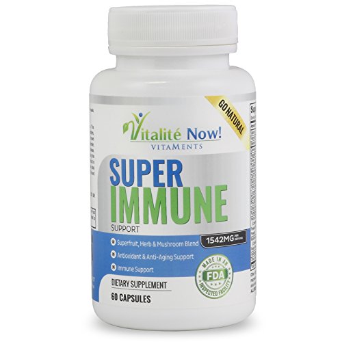 Super Wellness Immune Booster - Quercetin Immunity Support, 25 Vitamins, Herbs, Superfoods, Mushrooms - Vitamins C & E - Selenium - Turmeric - Immune Defense Supplement - 60 Capsules