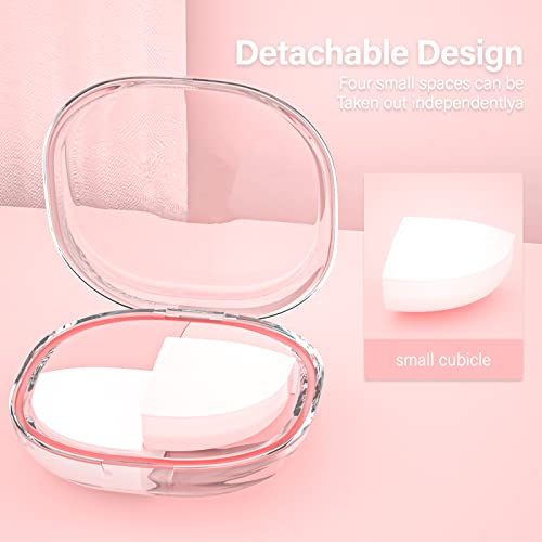 Pill Box Organizer, IUKUS Travel Pill Case Cute & Waterproof Daily Pill Organizer Vitamin and Medicine Case Small Pill Box for Pocket, Purse or Bag (Pink-4 Compartment)