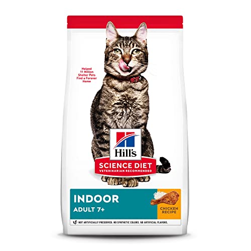 Hill's Science Diet Dry Cat Food, Adult 7+ for Senior Cats, Indoor, Chicken Recipe, 7 lb. Bag