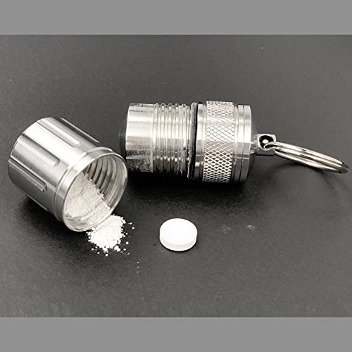 MEECN Pill Crusher & Pill Cases, Medicine to Fine Powder, Stainless Steel Keychain Pill Holder,Waterproof Pill Cases, Crushes Pills (Vitamin Crusher)