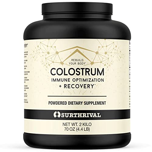 Surthrival: Colostrum Powder (2 Kilo, 4.4lbs), Immune Optimization & Recovery, Powdered Dietary Supplement, Gut Health, Immune Support, Keto Friendly