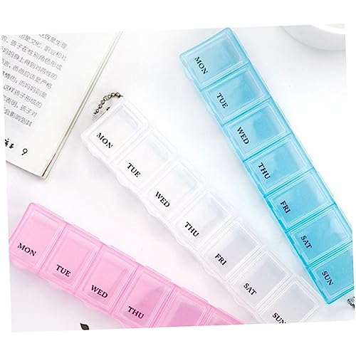 LALAFINA 2pcs Traveling Pill case Travel Medicine Container Plastic Container Daily Pill Organizer Vitamin Organizer Medicine Planner case Pill Dispenser Organizer 7 Day Pill Organizer Mini