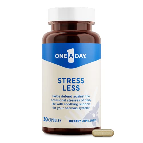 One A Day Stress Supplement – Occasional Stress Relief Supplement, Formulated with Ashwagandha, Passionflower and Valerian Extracts for Nervous System Support, 30 Capsules