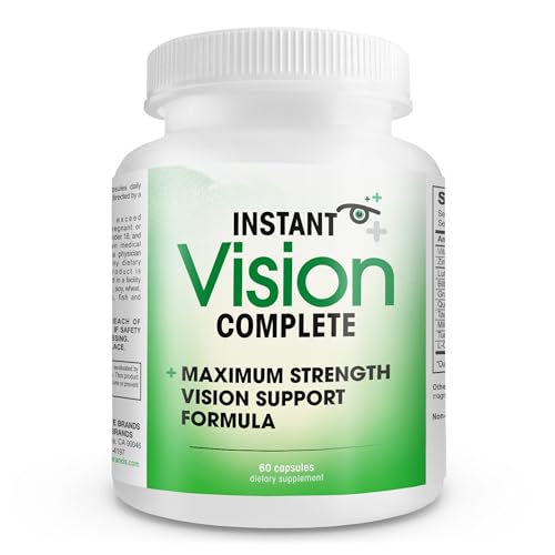 Instant Vision Complete Natural Eye Support Formula Maximum Strength Vision Support Blend of Lutein in One Daily Vision Supplement.