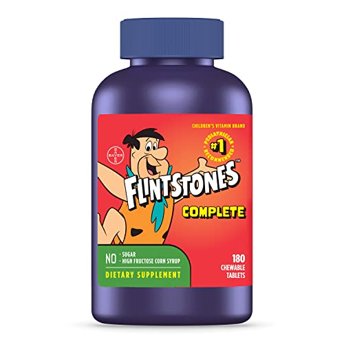 Flintstones Vitamins Chewable Kids Vitamins, Complete Multivitamin for Kids and Toddlers with Iron, Calcium, Vitamin C, Vitamin D & more, 180 count (Packaging May Vary)