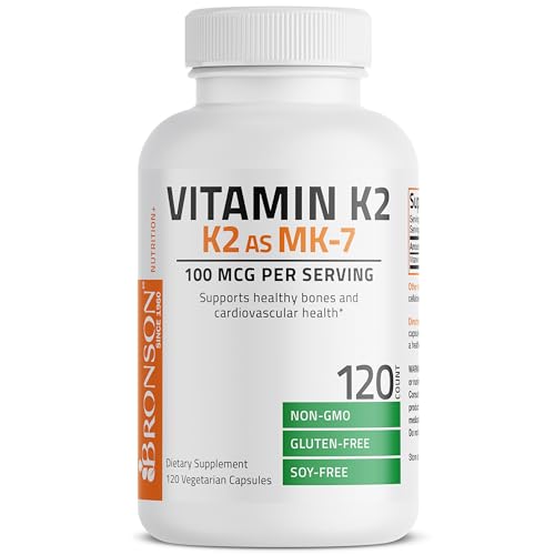 Bronson Vitamin K2 as MK-7 Menaquinone 100 mcg Non-GMO, 120 Capsules