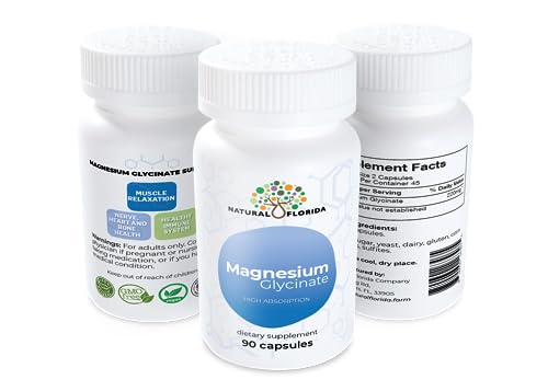 Magnesium Glycinate - High Absorption, 220mg, Dietary Supplement for Muscle, Heart, Nerve, and Bone Support, 90 Vegan Capsules, 45 Day Supply, Made in USA