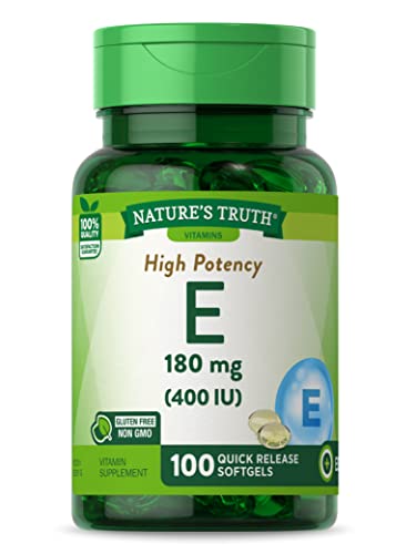 Nature's Truth Vitamin E Capsules | 400 IU | 100 Softgels | Non-GMO & Gluten Free Supplement