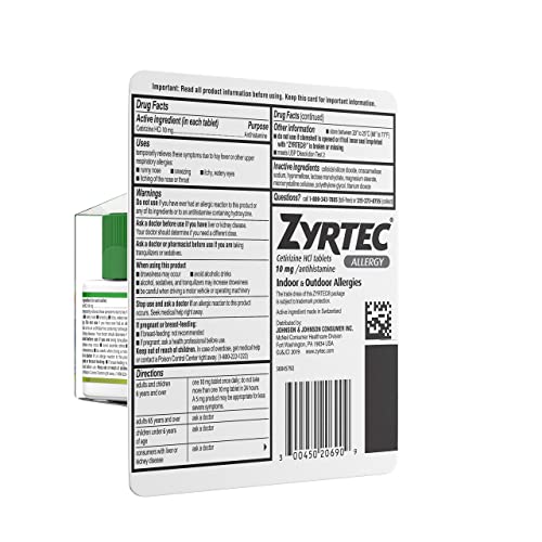 Zyrtec 24 Hour Allergy Relief Tablets - 10mg, 90 ct