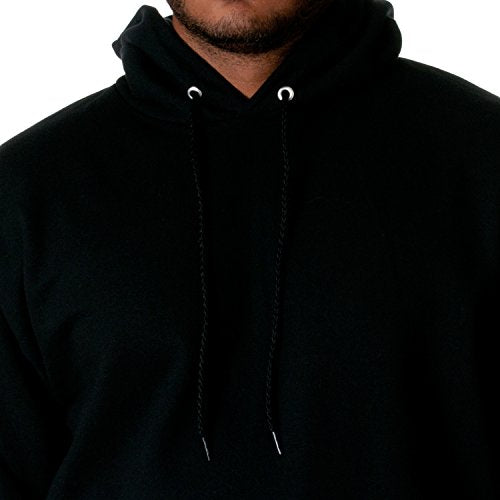 Hanes Men's Pullover EcoSmart Hooded Sweatshirt, Black, Large