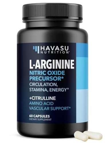 L Arginine L Citrulline Supplement Nitric Oxide Pills for Men | Stamina Endurance Performance for Workouts | L Arginine 500mg Nitrous Oxide Supplements for Men | 60 NO L-Arginine Plus Vegan Capsules