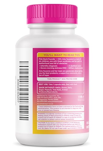 Pink Stork Women's Multivitamin - 19 Vitamins & Nutrients for Hair, Skin, & Nails, Bone Health, Energy, Immune Support - Iron, Zinc, B6, B12 & More - 30 Capsules (Packaging May Vary)