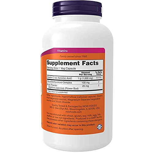 NOW Supplements, Vitamin C-1,000 with 100 mg of Bioflavonoids, Antioxidant Protection*, 250 Veg Capsules